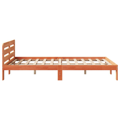 vidaXL Bed Frame without Mattress Wax Brown 135x190 cm Double Solid Wood Pine