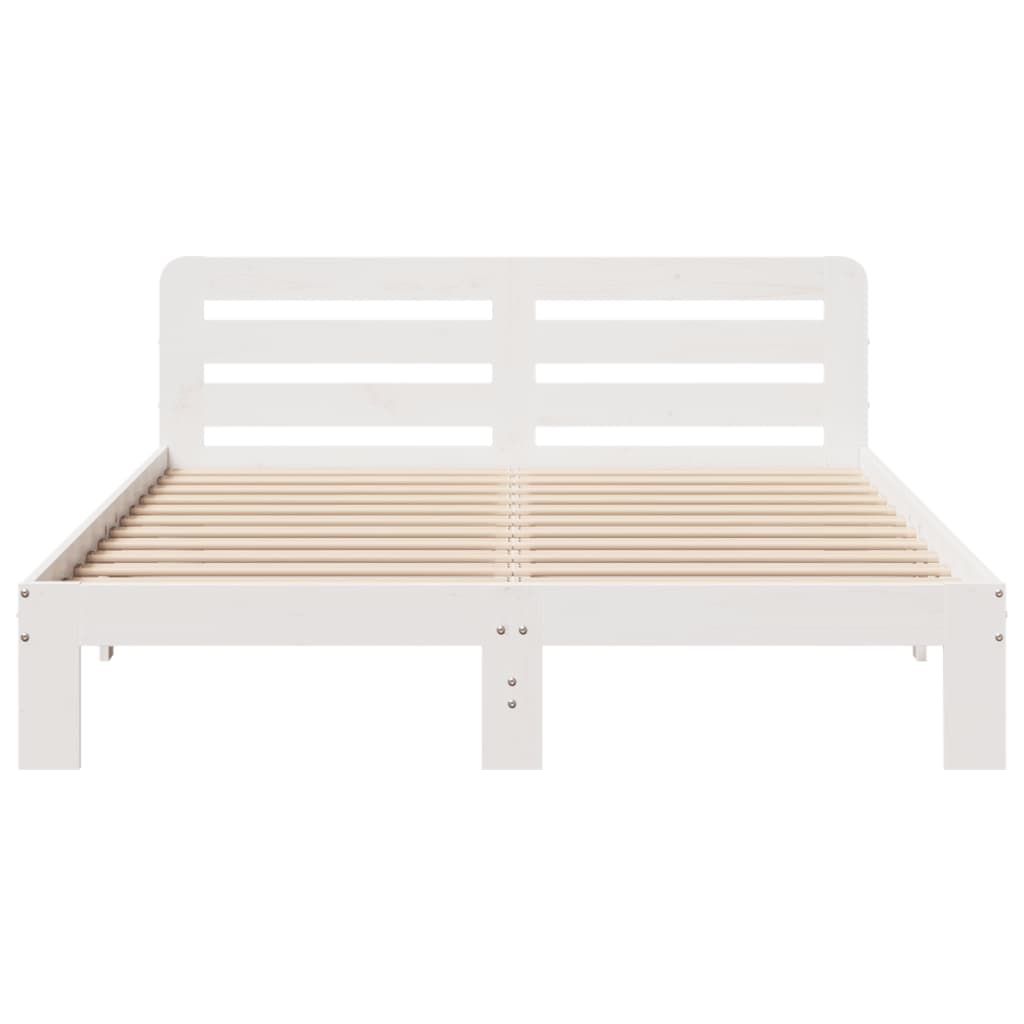 vidaXL Bed Frame without Mattress White 140x190 cm Solid Wood Pine