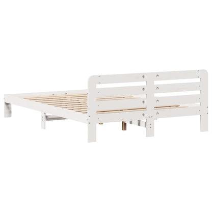 vidaXL Bed Frame without Mattress White 140x190 cm Solid Wood Pine