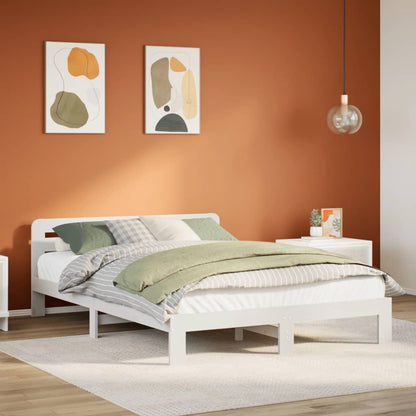 vidaXL Bed Frame without Mattress White 140x190 cm Solid Wood Pine