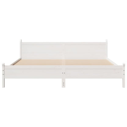 vidaXL Bed Frame without Mattress White 180x200 cm Super King Solid Wood Pine