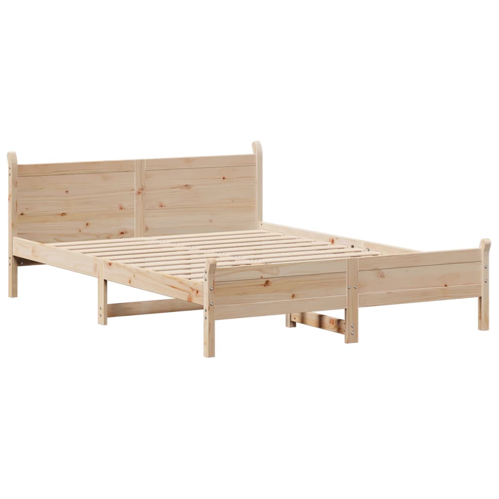 vidaXL Bed Frame without Mattress 140x200 cm Solid Wood Pine
