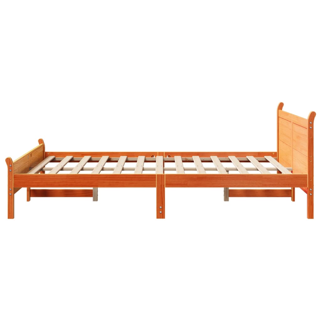 vidaXL Bed Frame without Mattress Wax Brown 140x200 cm Solid Wood Pine