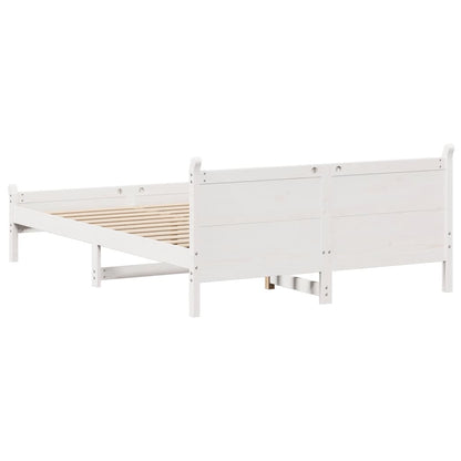 vidaXL Bed Frame without Mattress White 120x200 cm Solid Wood Pine