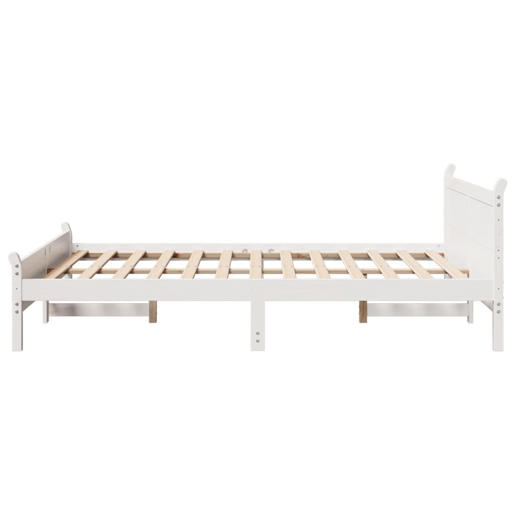 vidaXL Bed Frame without Mattress White 140x190 cm Solid Wood Pine