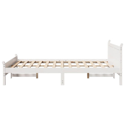 vidaXL Bed Frame without Mattress White 140x190 cm Solid Wood Pine