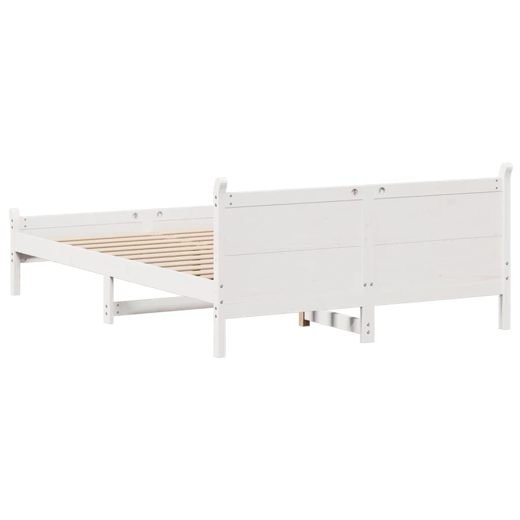 vidaXL Bed Frame without Mattress White 140x190 cm Solid Wood Pine