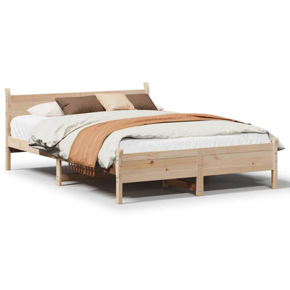 vidaXL Bed Frame without Mattress 135x190 cm Double Solid Wood Pine