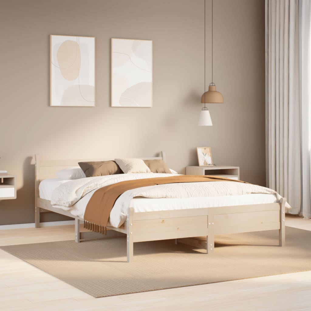 vidaXL Bed Frame without Mattress 120x190 cm Small Double Solid Wood Pine
