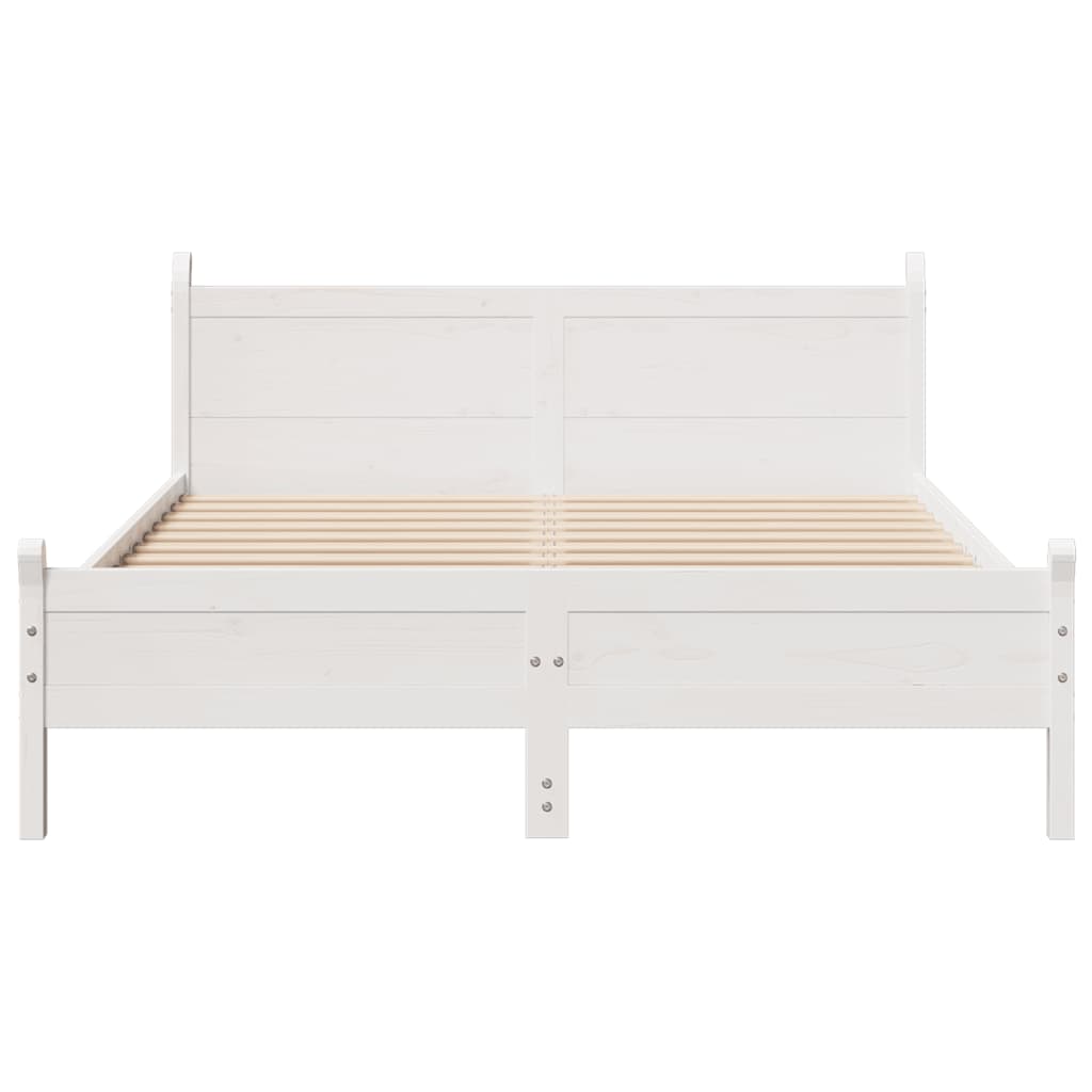 vidaXL Bed Frame without Mattress White 120x190 cm Small Double Solid Wood Pine