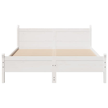 vidaXL Bed Frame without Mattress White 120x190 cm Small Double Solid Wood Pine