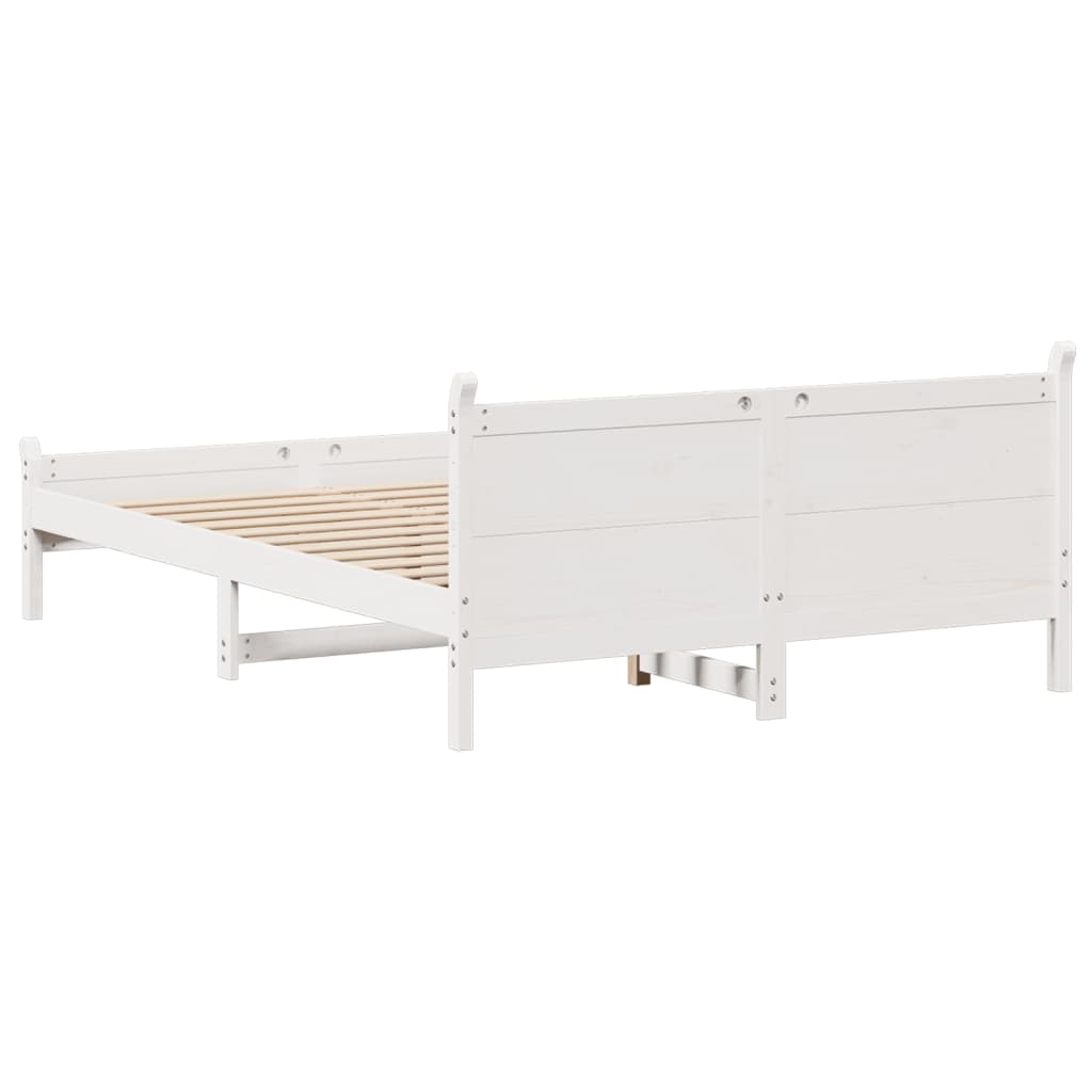 vidaXL Bed Frame without Mattress White 120x190 cm Small Double Solid Wood Pine