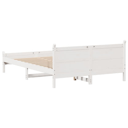 vidaXL Bed Frame without Mattress White 120x190 cm Small Double Solid Wood Pine