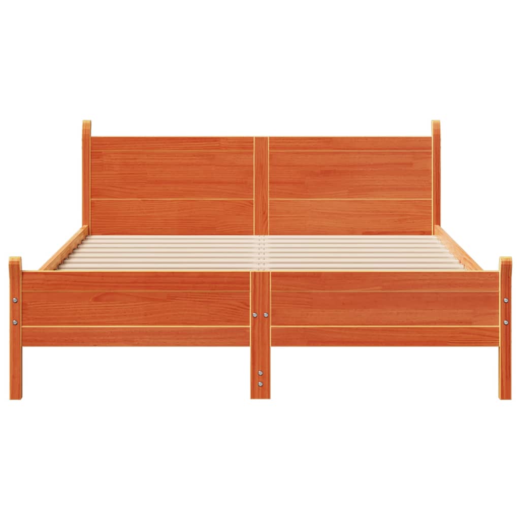 vidaXL Bed Frame | Wax brown | Solid pine wood | Small Double | Bed Frame