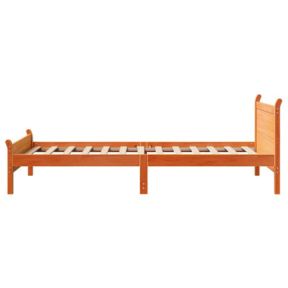 vidaXL Bed Frame | Wax brown | Solid pine wood | Small Single | Bed Frame