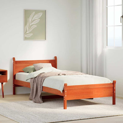 vidaXL Bed Frame | Wax brown | Solid pine wood | Small Single | Bed Frame