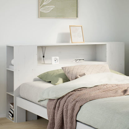vidaXL Headboard with Storage White 135 cm Solid Wood Pine