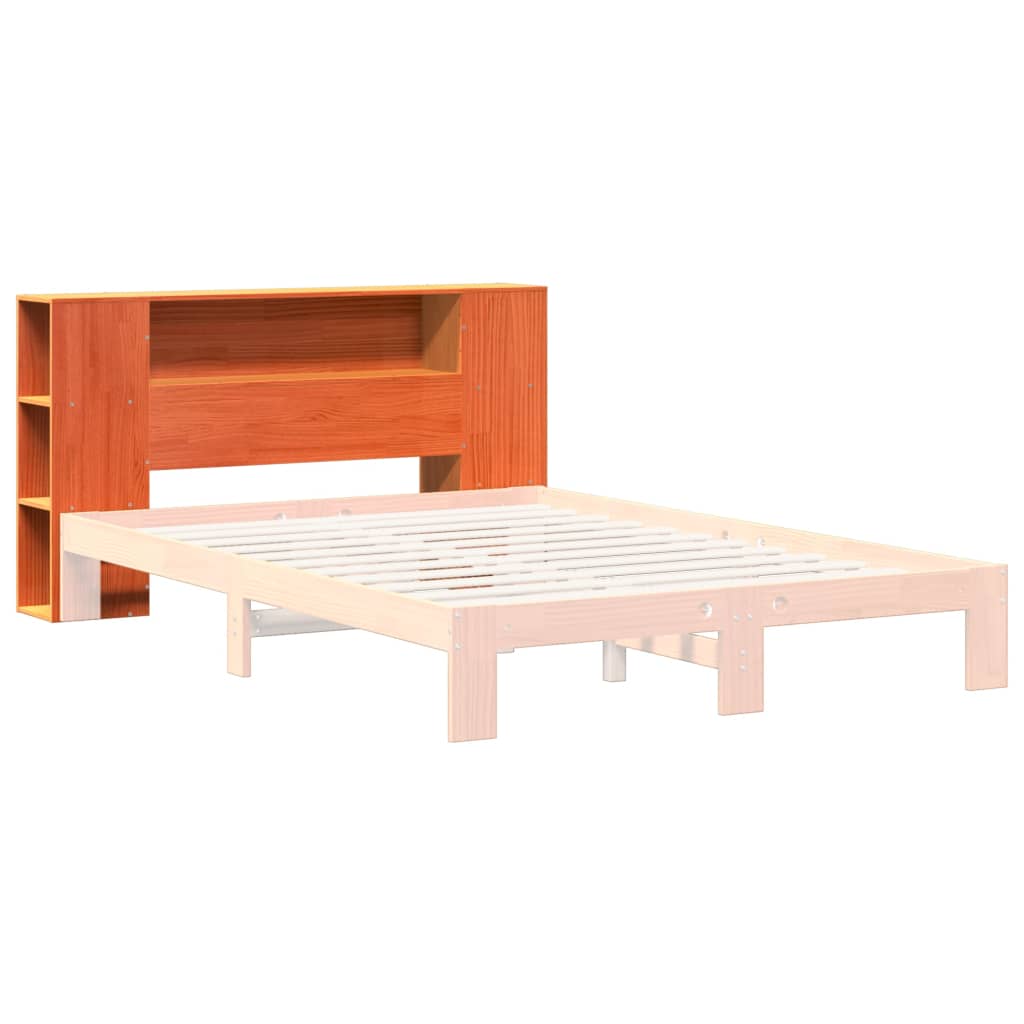 vidaXL Headboard with Storage Wax Brown 135 cm Solid Wood Pine