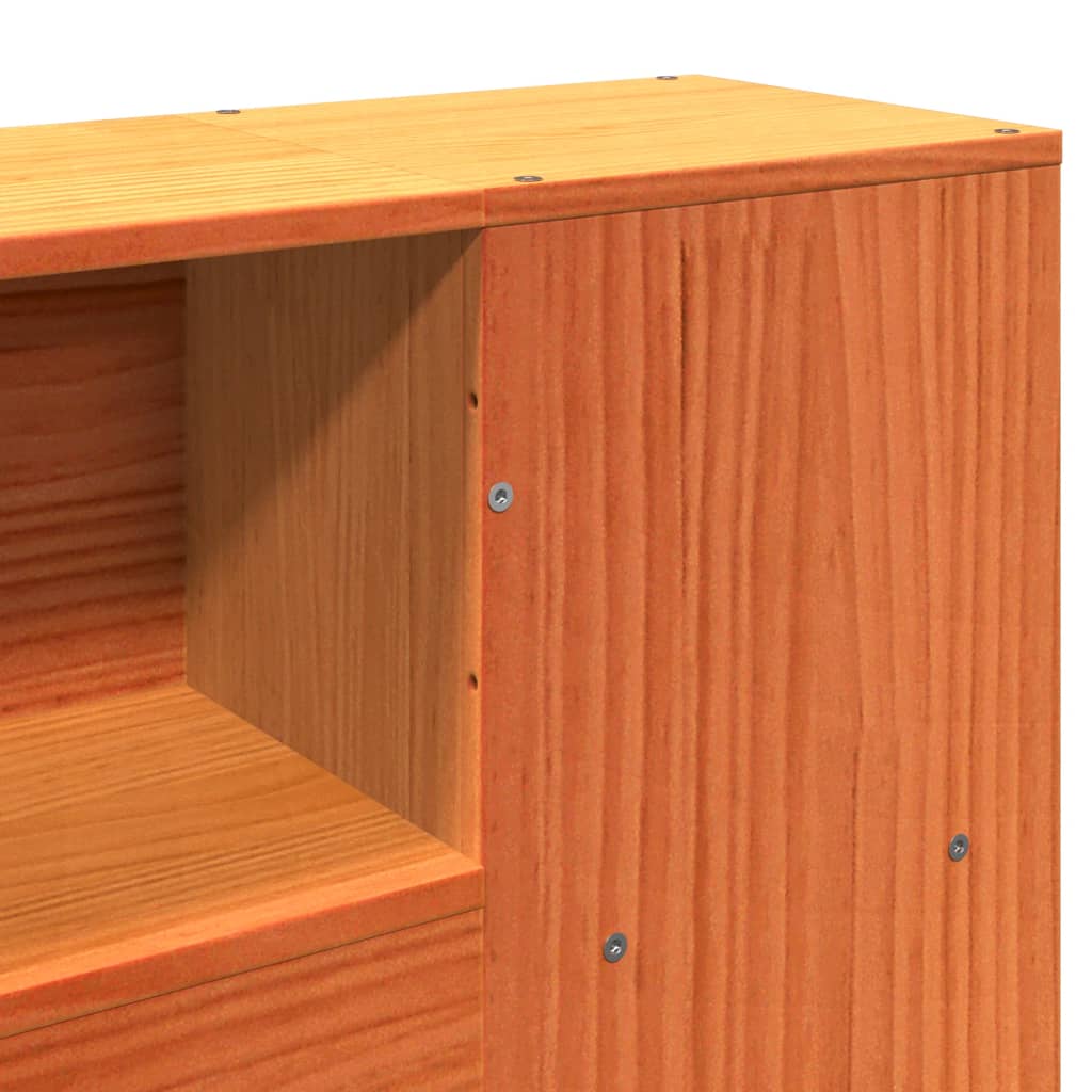 vidaXL Headboard with Storage Wax Brown 135 cm Solid Wood Pine