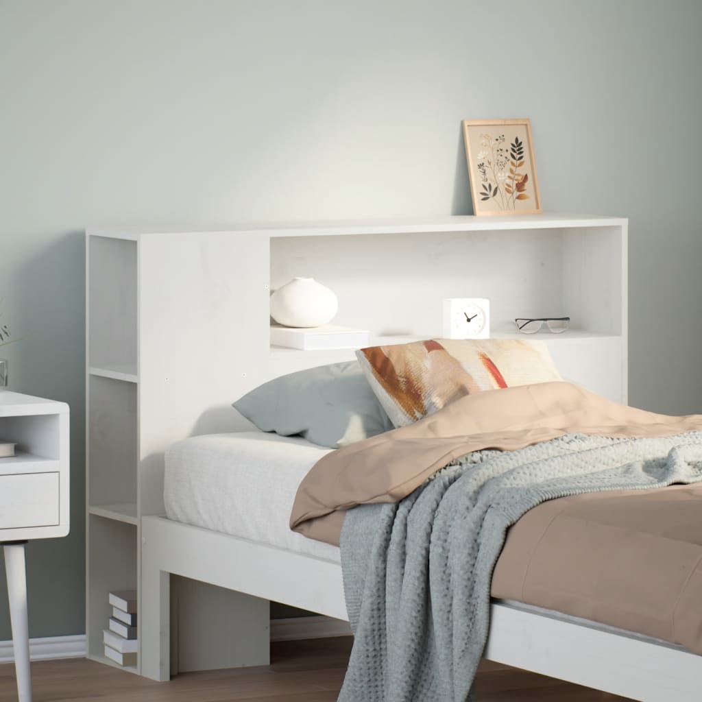vidaXL Headboard with Storage White 75 cm Solid Wood Pine