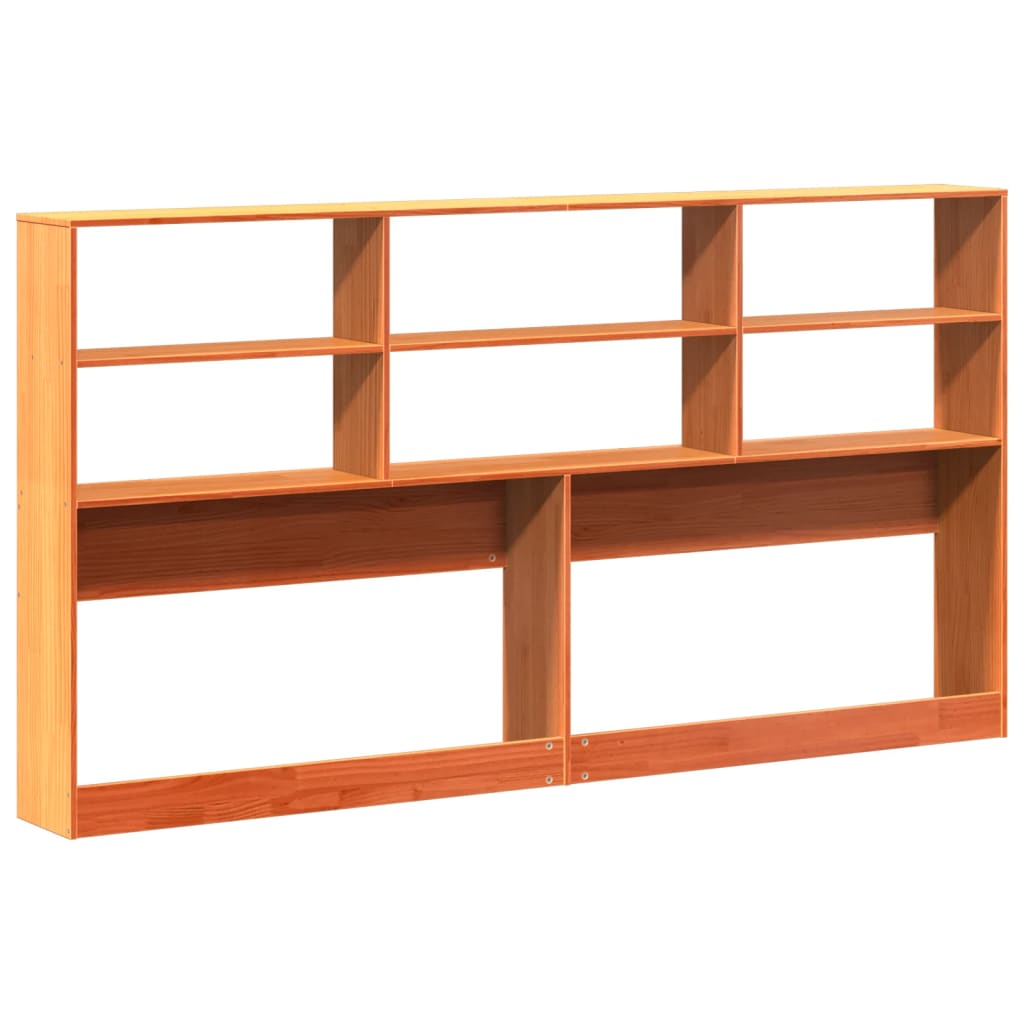 vidaXL Headboard with Storage Wax Brown 200 cm Solid Wood Pine
