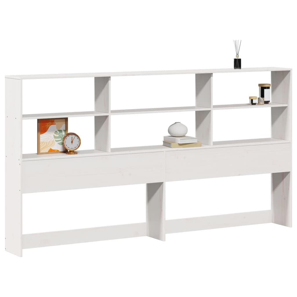 vidaXL Headboard with Storage White 180 cm Solid Wood Pine