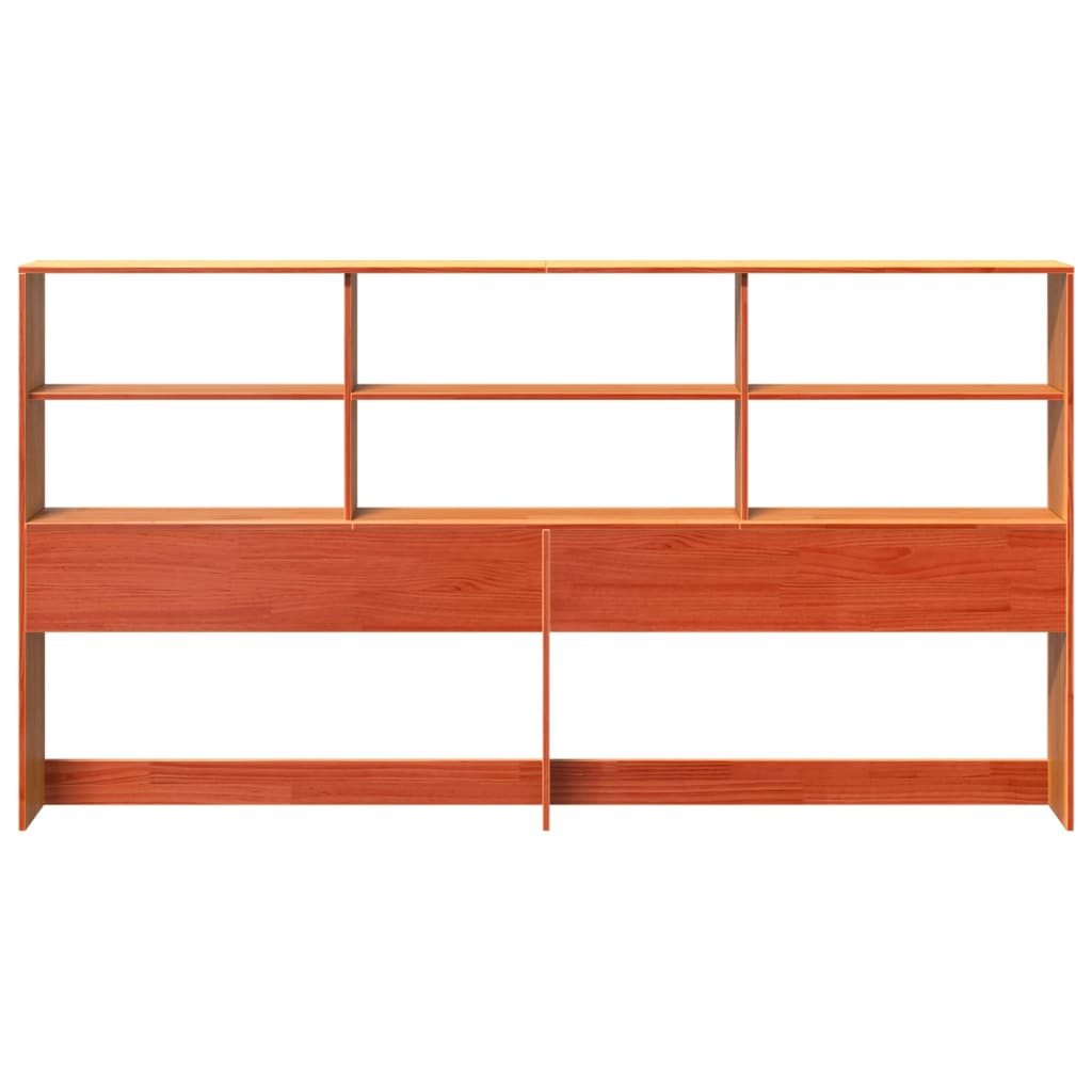 vidaXL Headboard with Storage Wax Brown 180 cm Solid Wood Pine