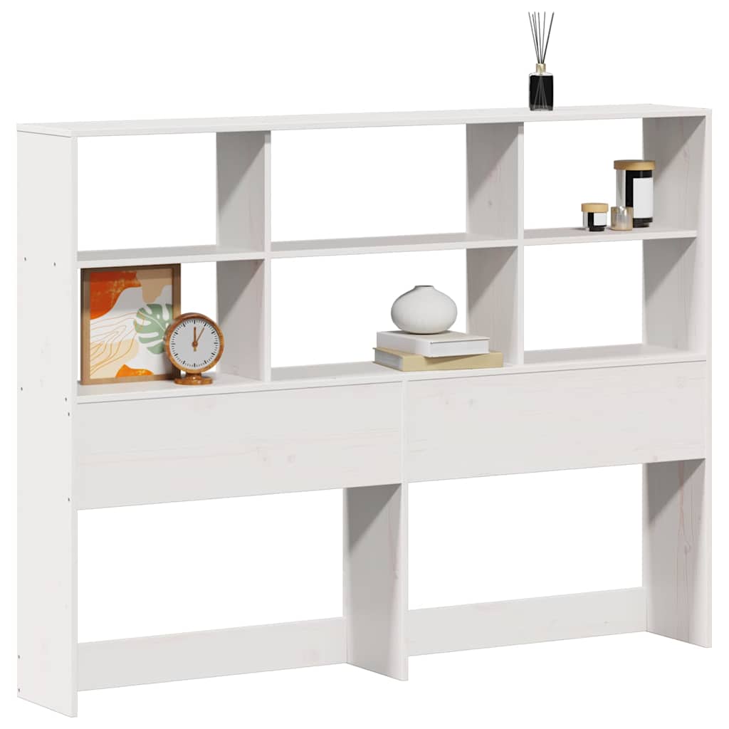 vidaXL Headboard with Storage White 160 cm Solid Wood Pine