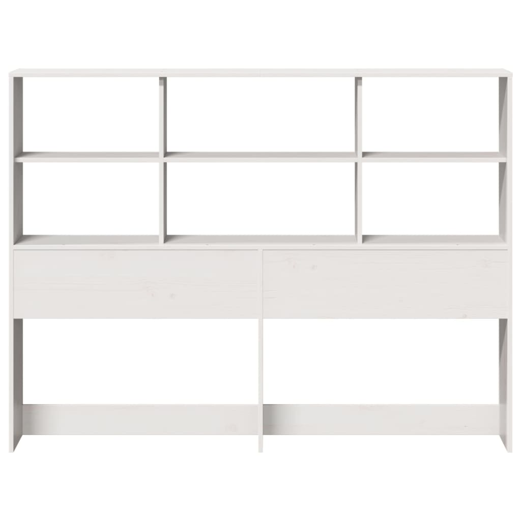 vidaXL Headboard with Storage White 160 cm Solid Wood Pine