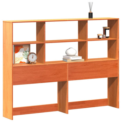 vidaXL Headboard with Storage Wax Brown 150 cm Solid Wood Pine