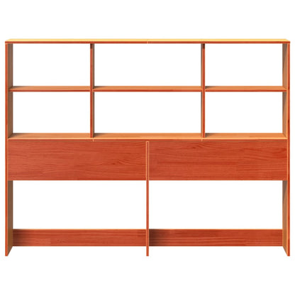 vidaXL Headboard with Storage Wax Brown 140 cm Solid Wood Pine