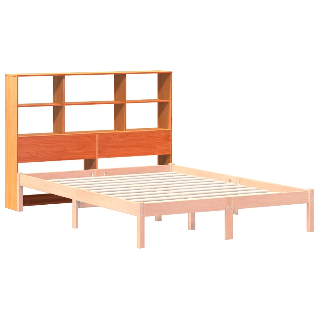 vidaXL Headboard with Storage Wax Brown 135 cm Solid Wood Pine
