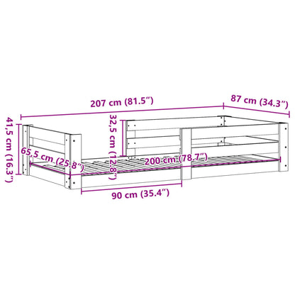 vidaXL Bed Frame without Mattress White 80x200 cm Solid Wood Pine