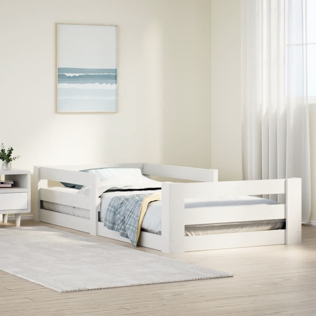 vidaXL Bed Frame without Mattress White 80x200 cm Solid Wood Pine