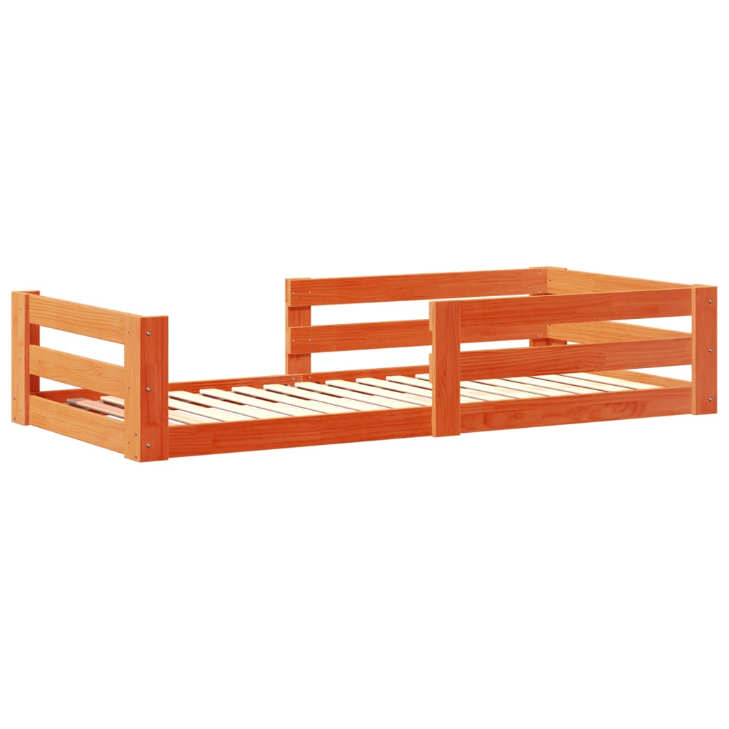 vidaXL Bed Frame without Mattress Wax Brown 80x200 cm Solid Wood Pine