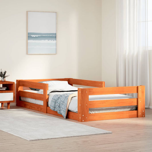 vidaXL Bed Frame without Mattress Wax Brown 80x200 cm Solid Wood Pine