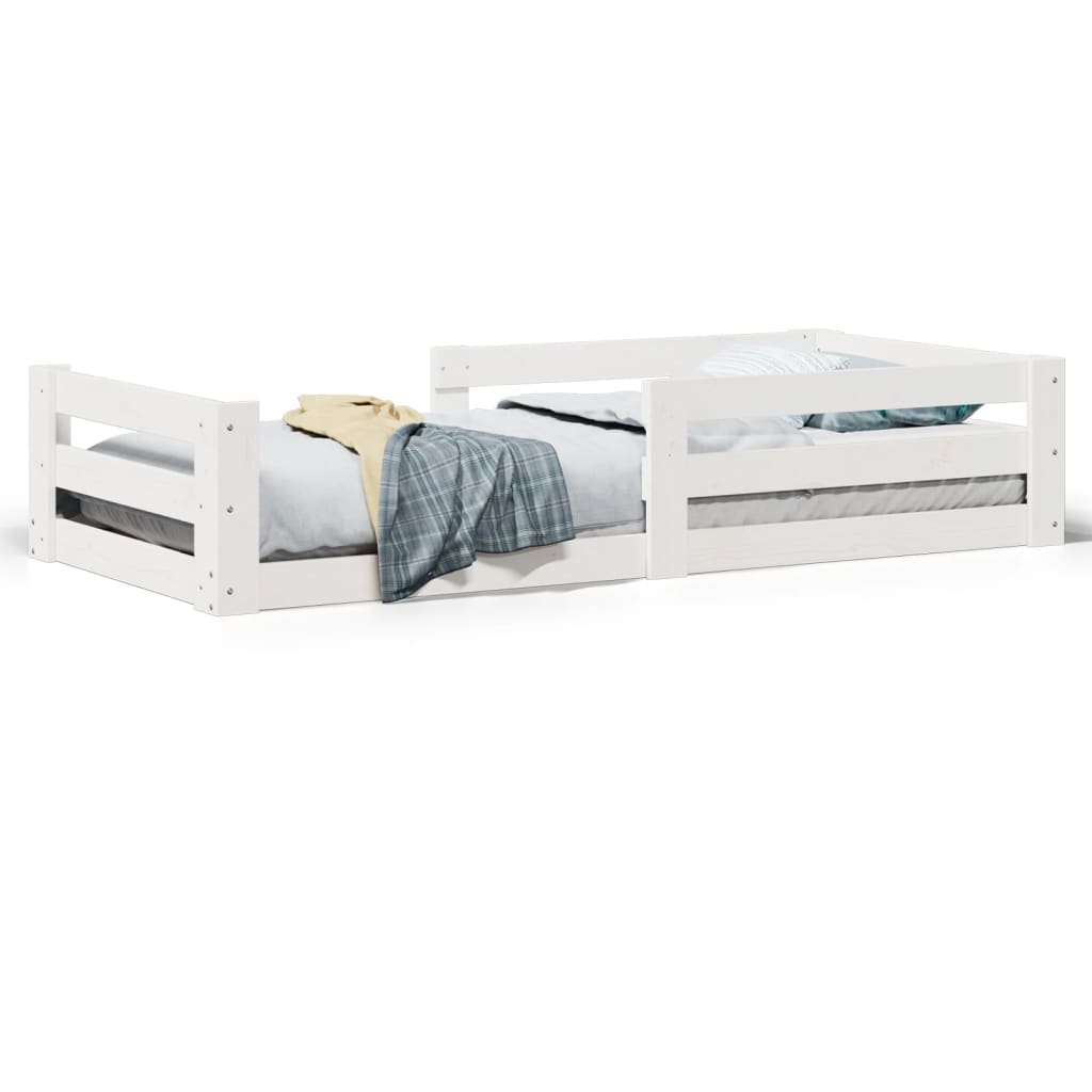 vidaXL Bed Frame without Mattress White 100x200 cm Solid Wood Pine