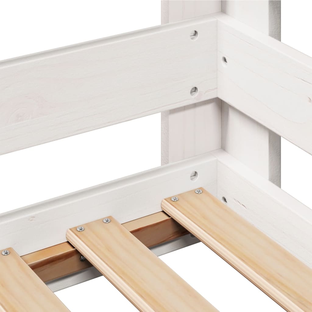 vidaXL Bed Frame without Mattress White 100x200 cm Solid Wood Pine