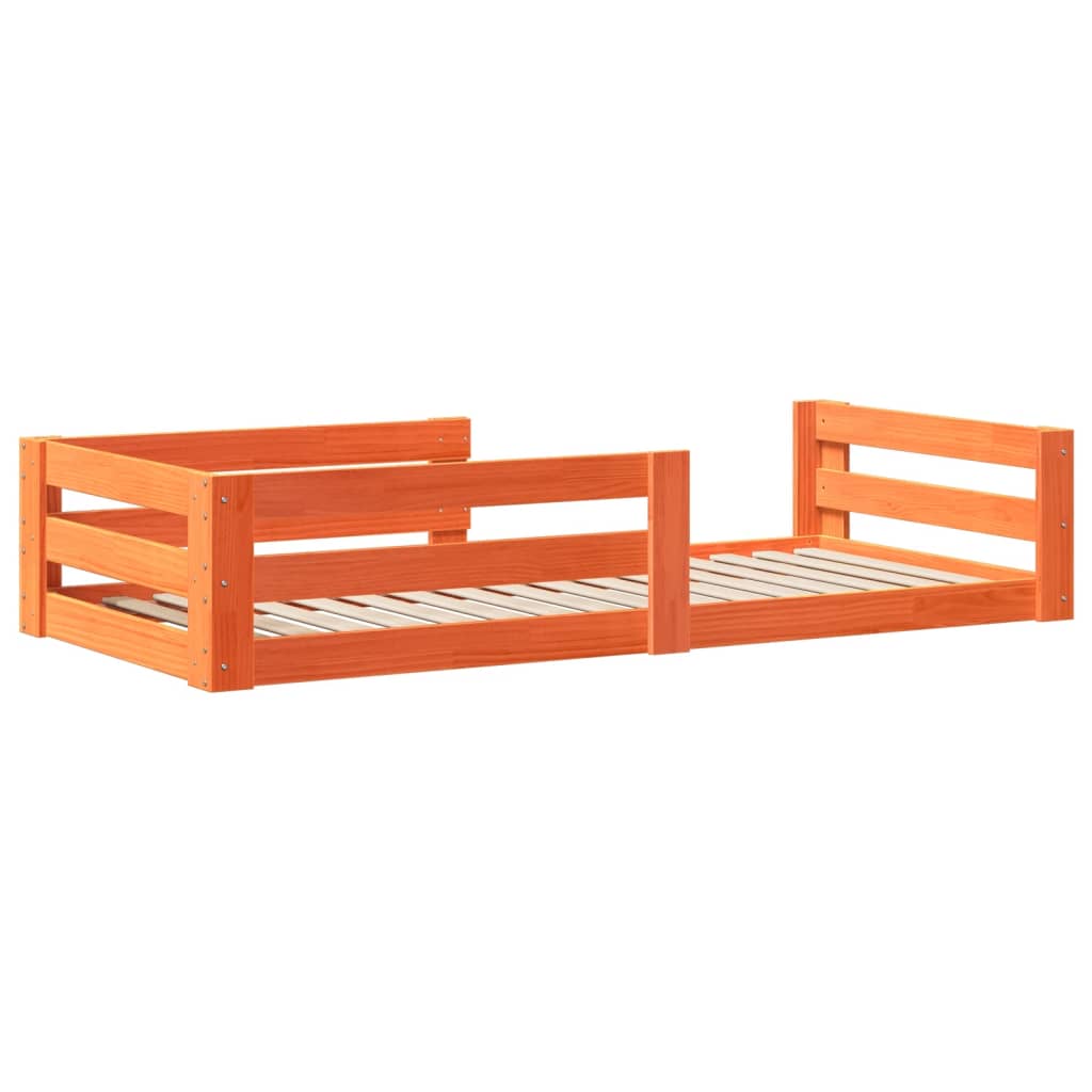 vidaXL Bed Frame without Mattress Wax Brown 100x200 cm Solid Wood Pine