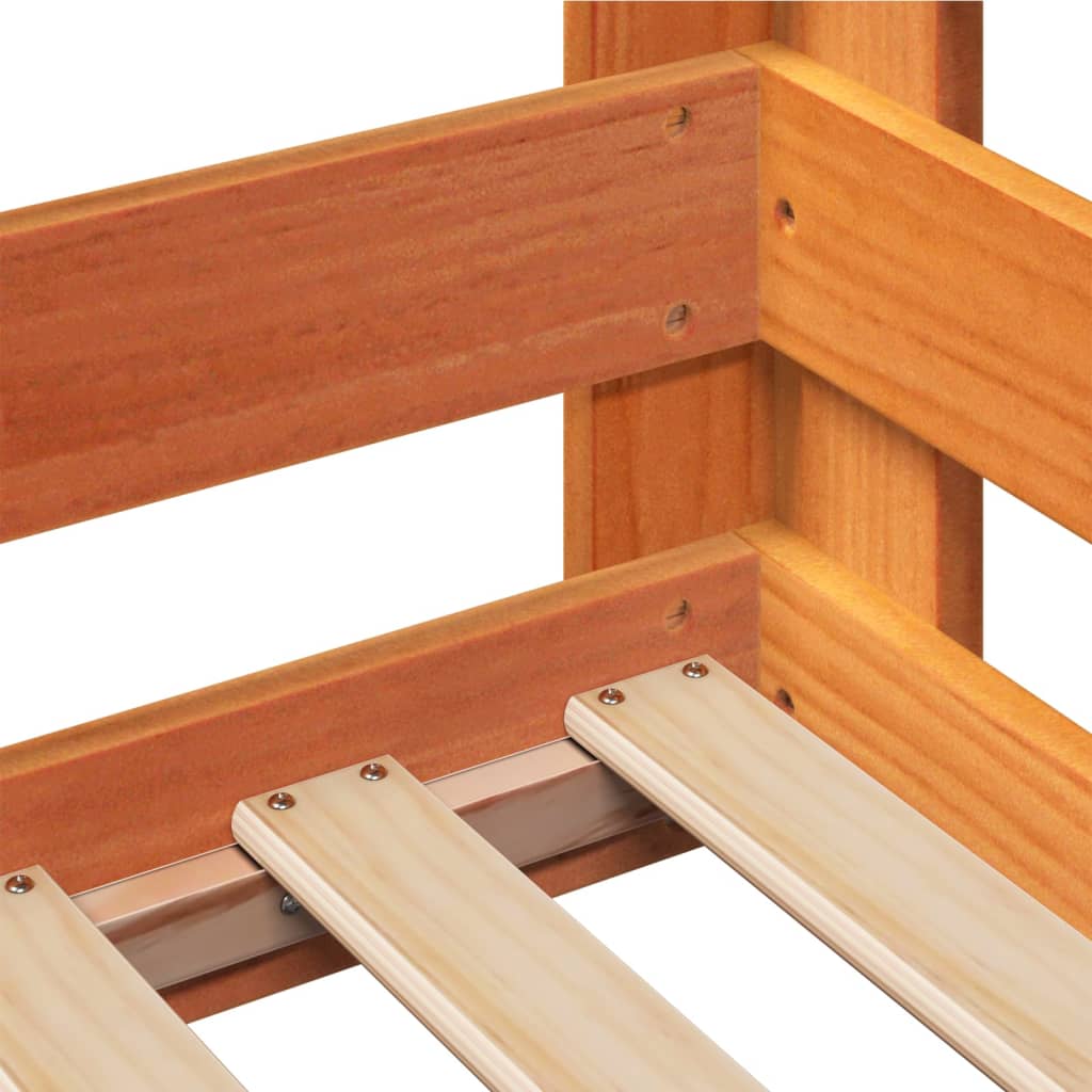 vidaXL Bed Frame without Mattress Wax Brown 80x160 cm Solid Wood Pine