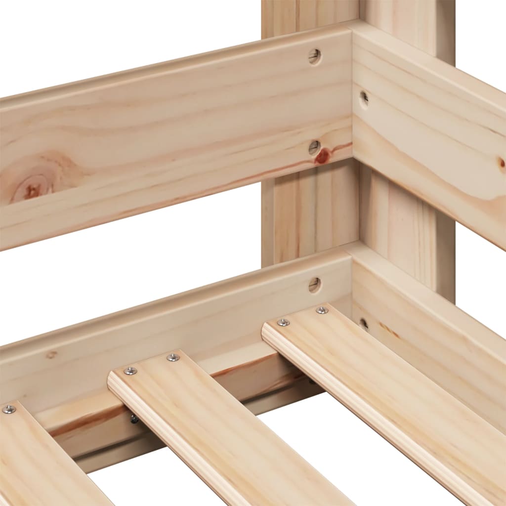 vidaXL Bed Frame without Mattress 75x190 cm Small Single Solid Wood Pine