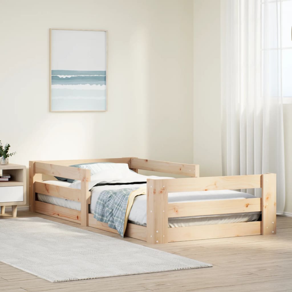 vidaXL Bed Frame without Mattress 75x190 cm Small Single Solid Wood Pine