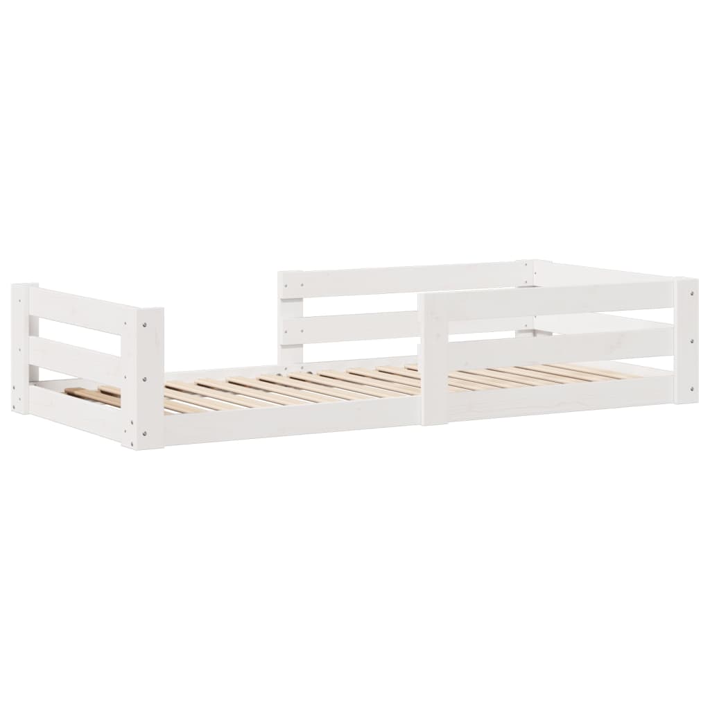 vidaXL Bed Frame without Mattress White 75x190 cm Small Single Solid Wood Pine