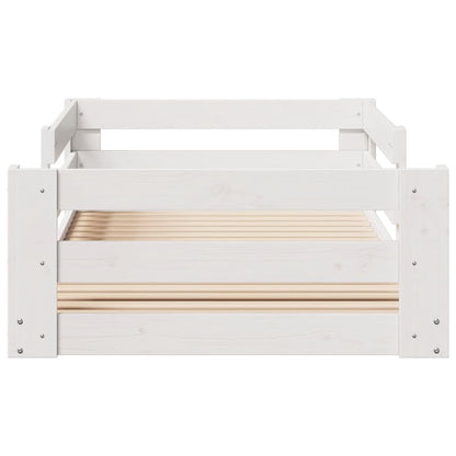 vidaXL Bed Frame without Mattress White 75x190 cm Small Single Solid Wood Pine