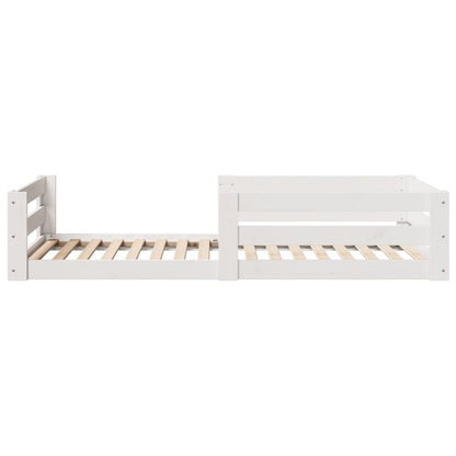 vidaXL Bed Frame without Mattress White 75x190 cm Small Single Solid Wood Pine