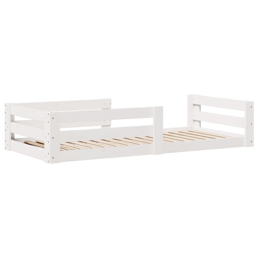 vidaXL Bed Frame without Mattress White 75x190 cm Small Single Solid Wood Pine