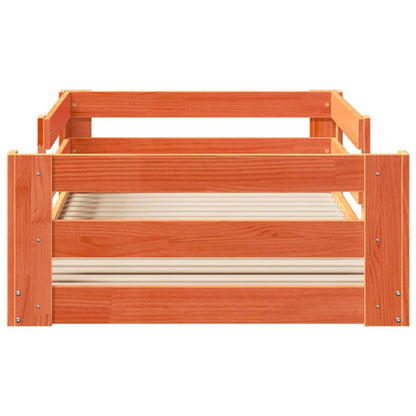 vidaXL Bed Frame | Wax brown | Solid pine wood, plywood slats | Small Single