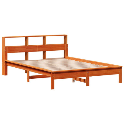 vidaXL Bookcase Bed without Mattress Wax Brown 120x200 cm Solid Wood Pine