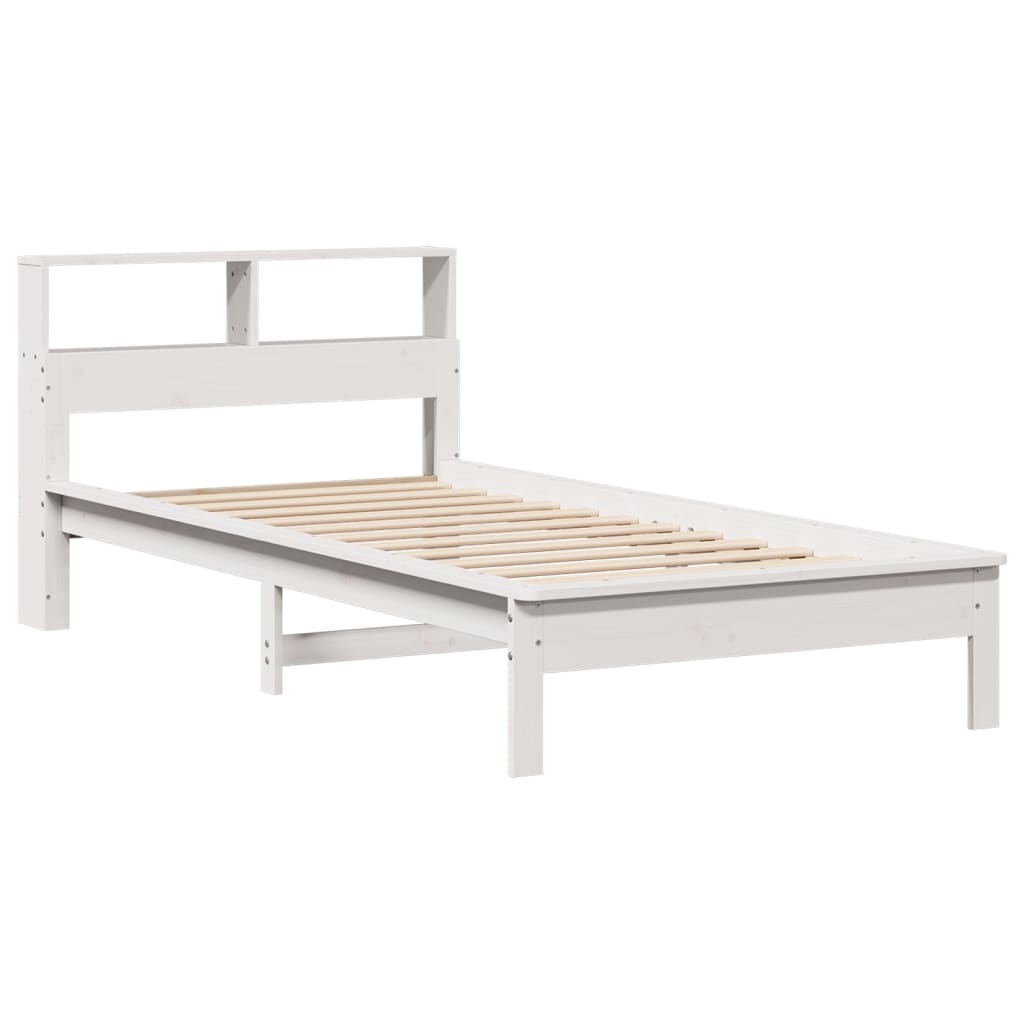 vidaXL Bookcase Bed without Mattress White 90x190 cm Single Solid Wood Pine