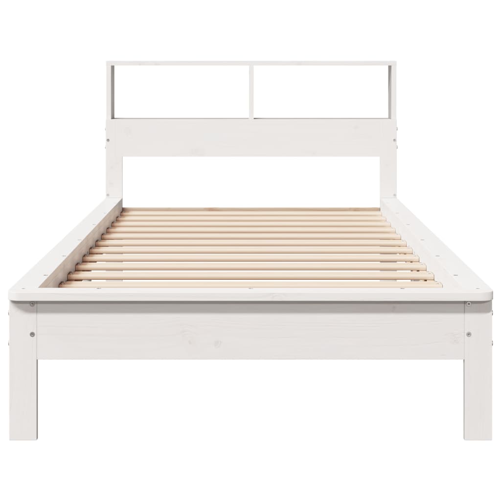 vidaXL Bookcase Bed without Mattress White 90x190 cm Single Solid Wood Pine